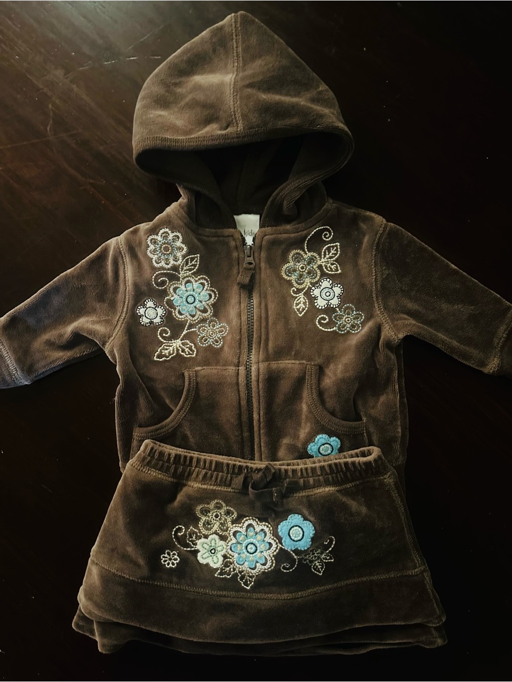 Baby Girl Koala Kids Velour Hoodie & Skirt 0-3 months